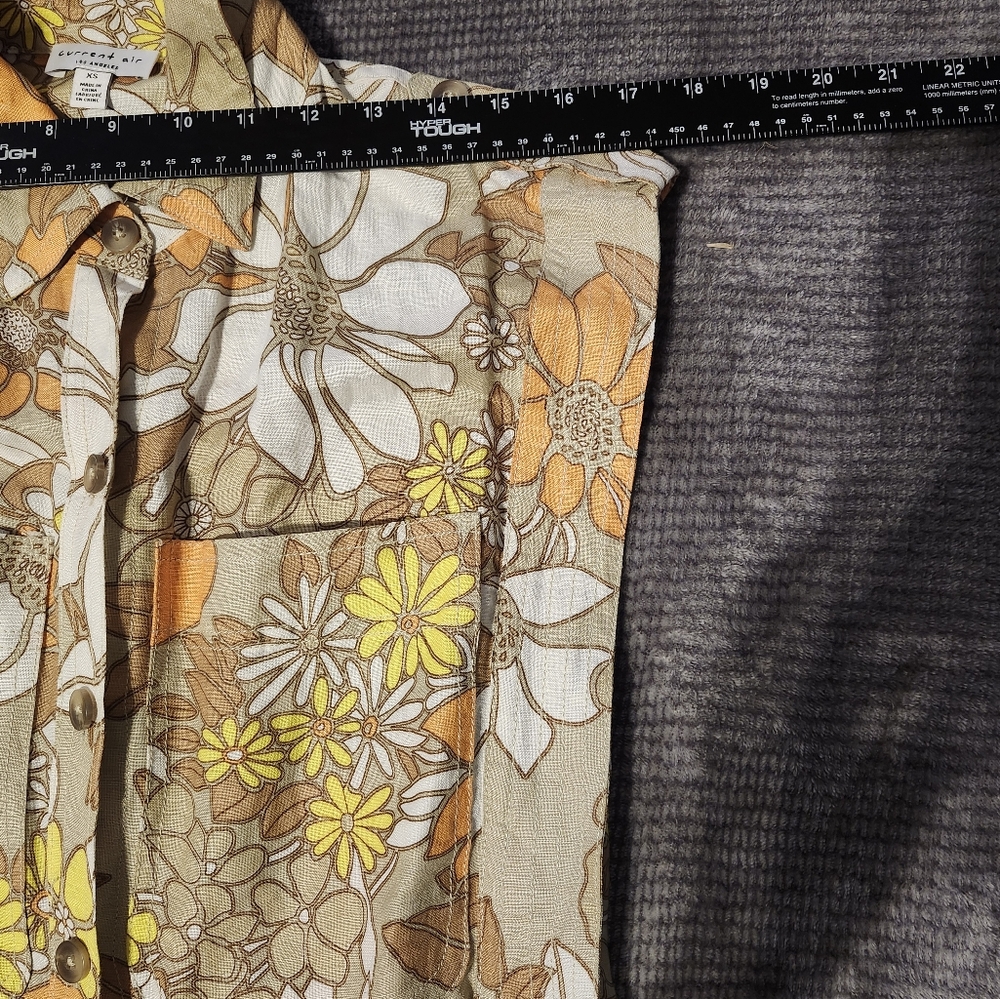 Anthropology Current Air retro womens Jumpsuit floral BOHO sz XS Spring Summer - Picture 8 of 10